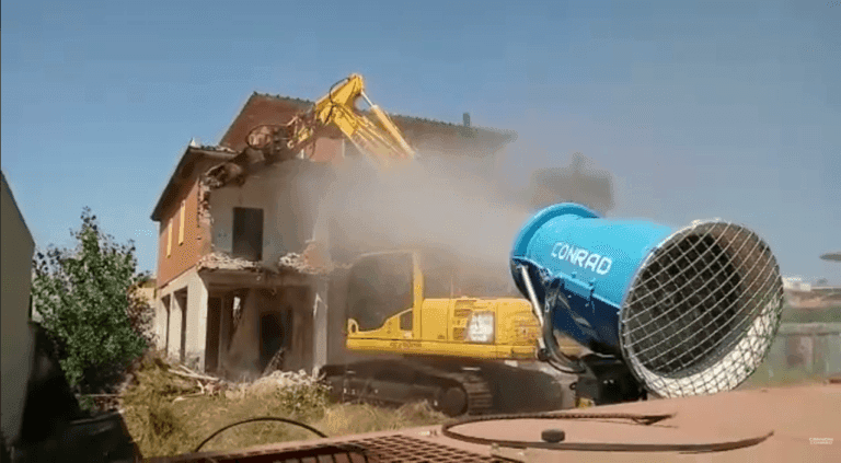 Conrad C50 Reduces Dust from a Demolition Site in Rome