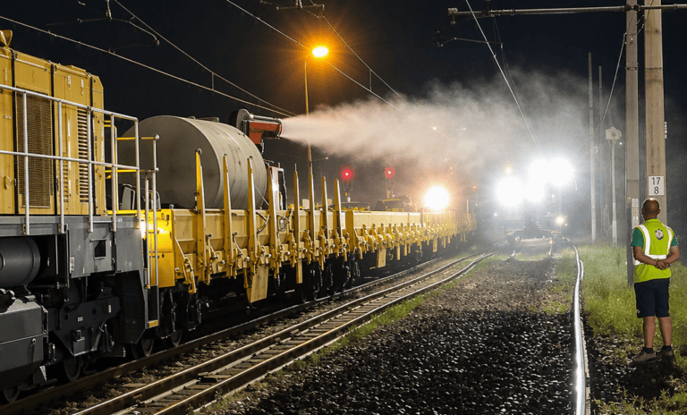 Stazione autonoma Conrad Hydra in un cantiere ferroviario