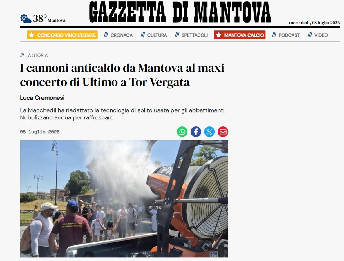 Al concerto di Ultimo c'erano anche i cannoni Conrad: ecco come è stato raffrescato il pubblico